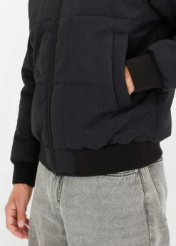 bonprix Doudoune courte à capuche avec bordure sherpa|Homme Vestes