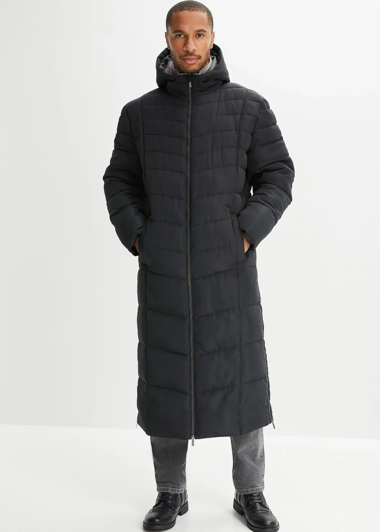 bonprix Doudoune longue à capuche|Homme Vestes