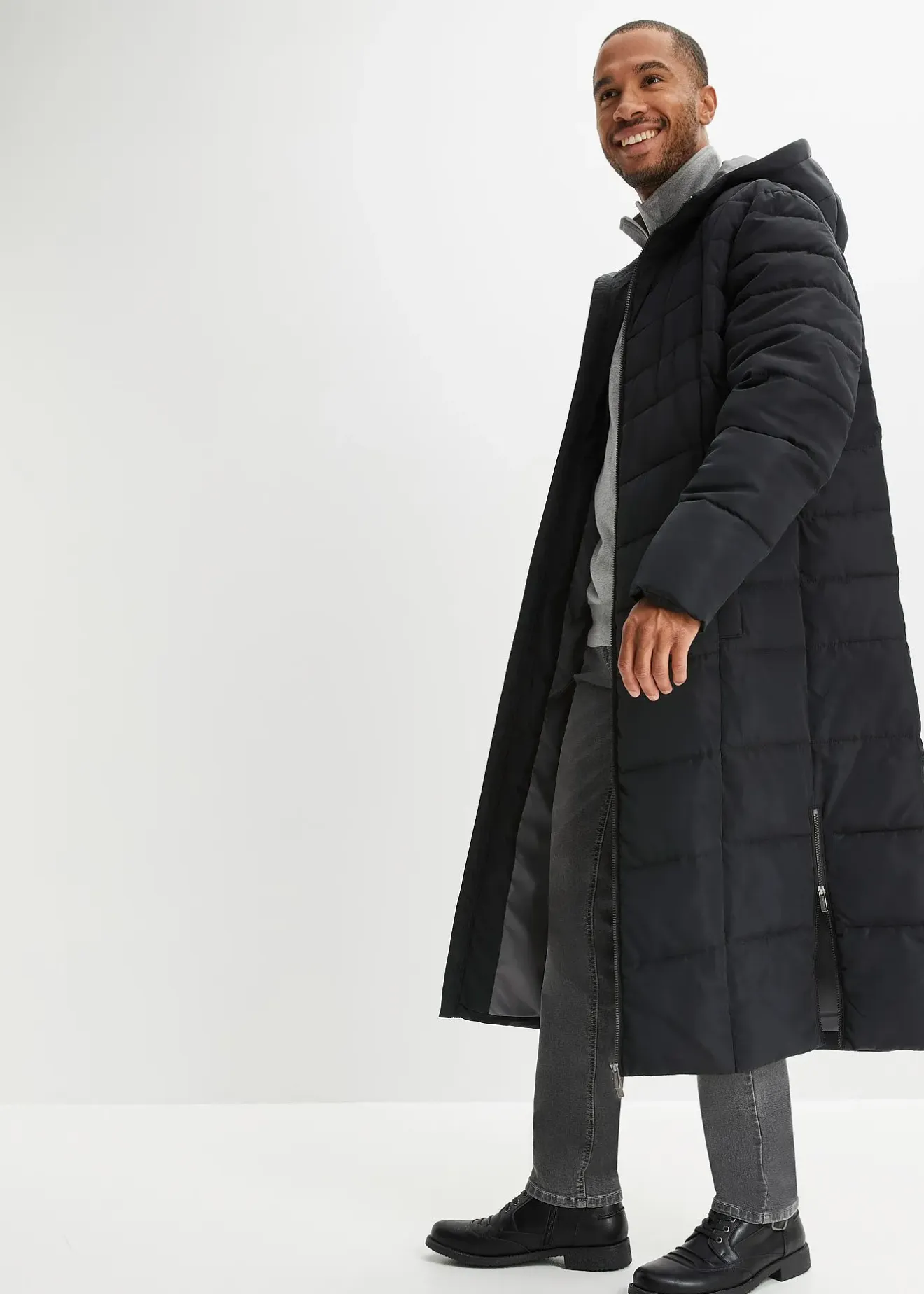 bonprix Doudoune longue à capuche|Homme Vestes