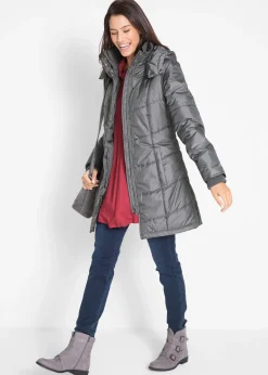 bonprix Doudoune longue à col montant et capuche|Femme Vestes & Manteaux