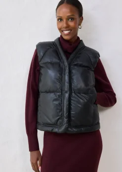 bonprix Doudoune sans manches en cuir d’agneau nappa|Femme Vestes & Manteaux