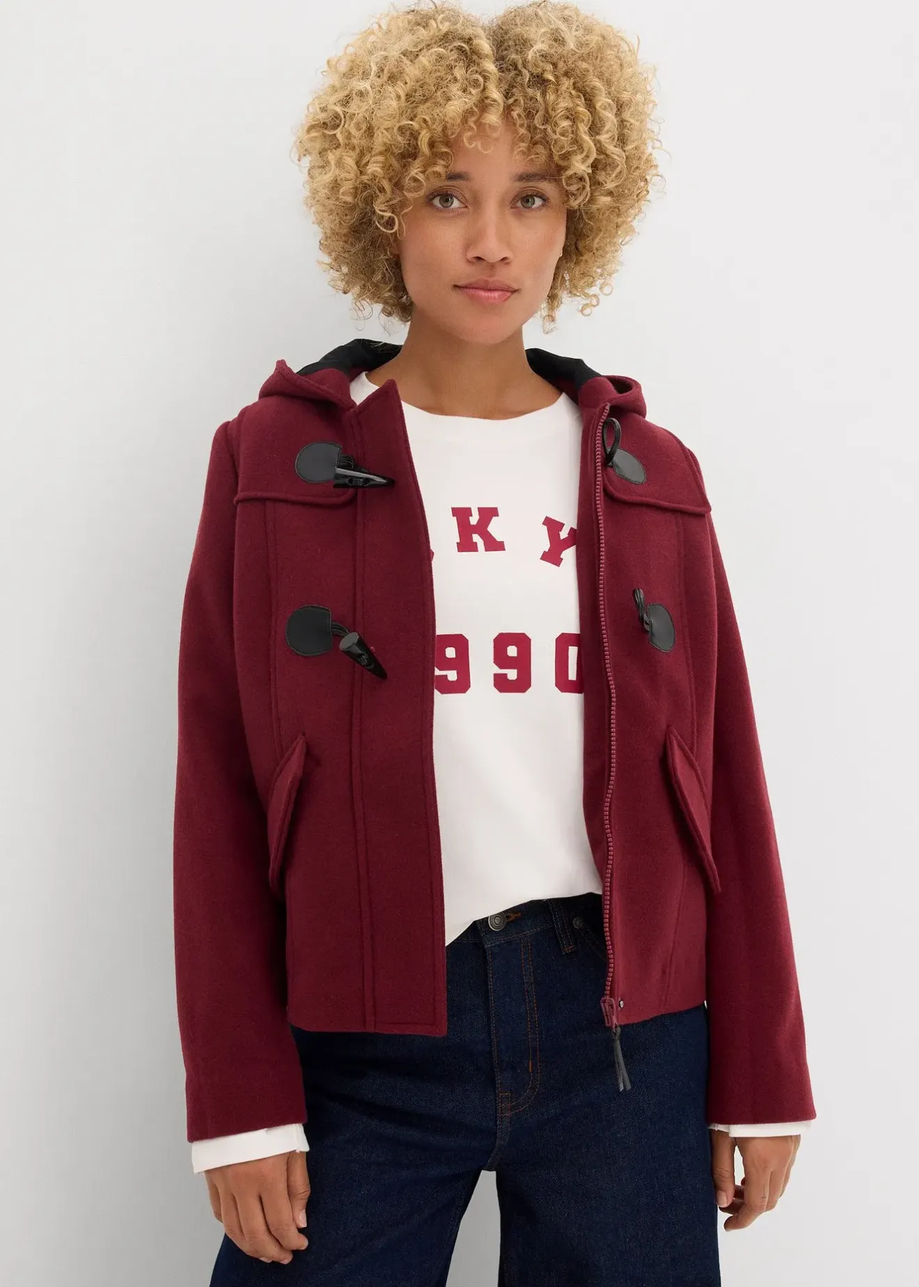 bonprix Duffle-coat aspect laine|Femme Vestes & Manteaux