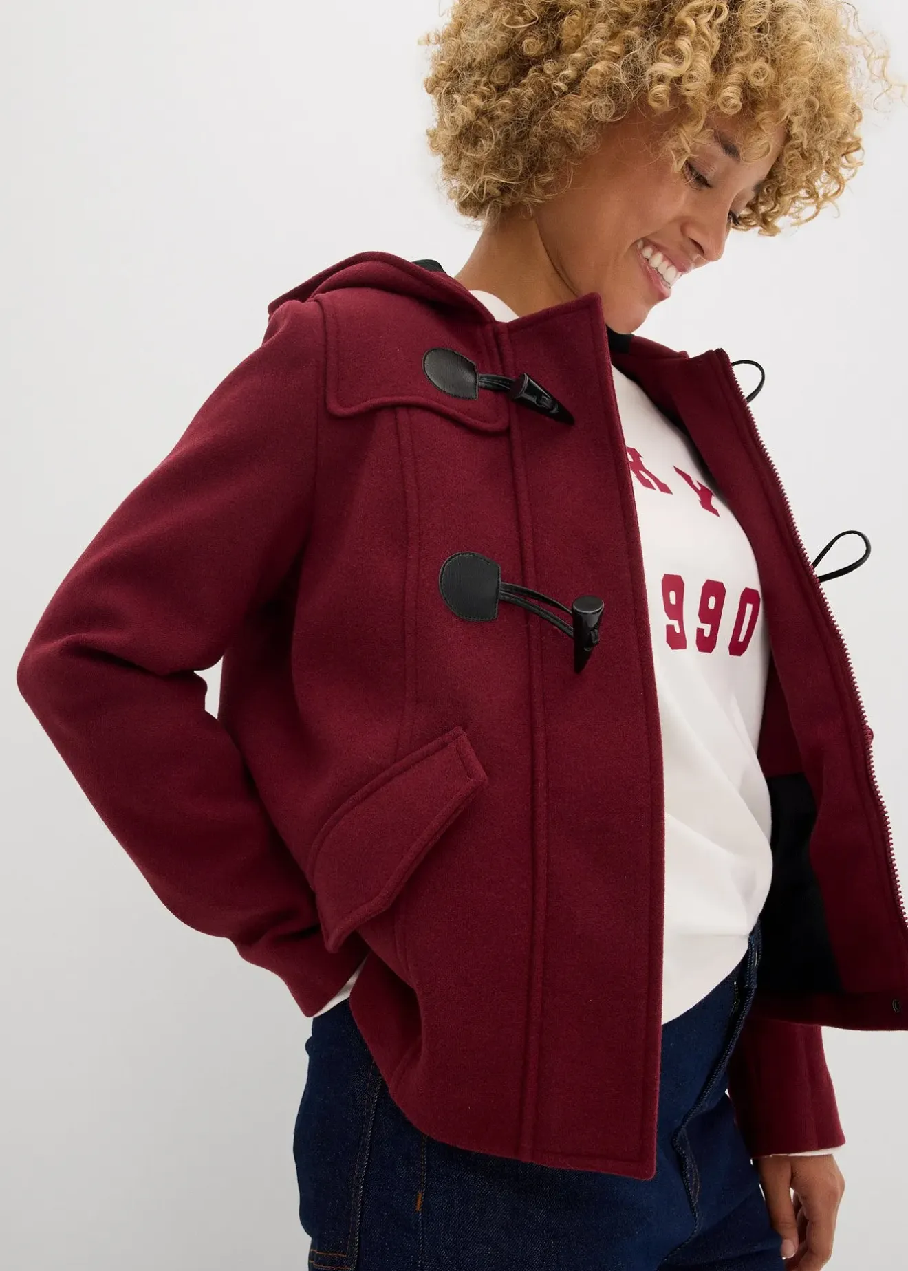 bonprix Duffle-coat aspect laine|Femme Vestes & Manteaux