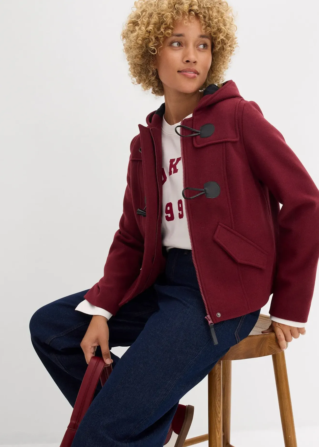 bonprix Duffle-coat aspect laine|Femme Vestes & Manteaux