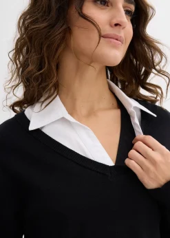 bonprix Ensemble de grossesse et d’allaitement avec pull et blouse sans manches|Femme Femme Enceinte