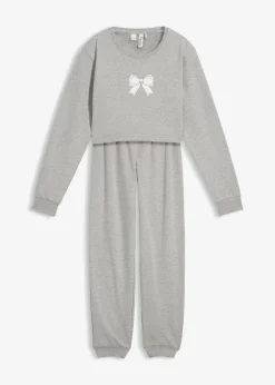 bonprix Ensemble d’intérieur en coton mélangé avec un sweat court|Enfant Vêtements Enfant|Filles·Pyjamas & Chemises De Nuit