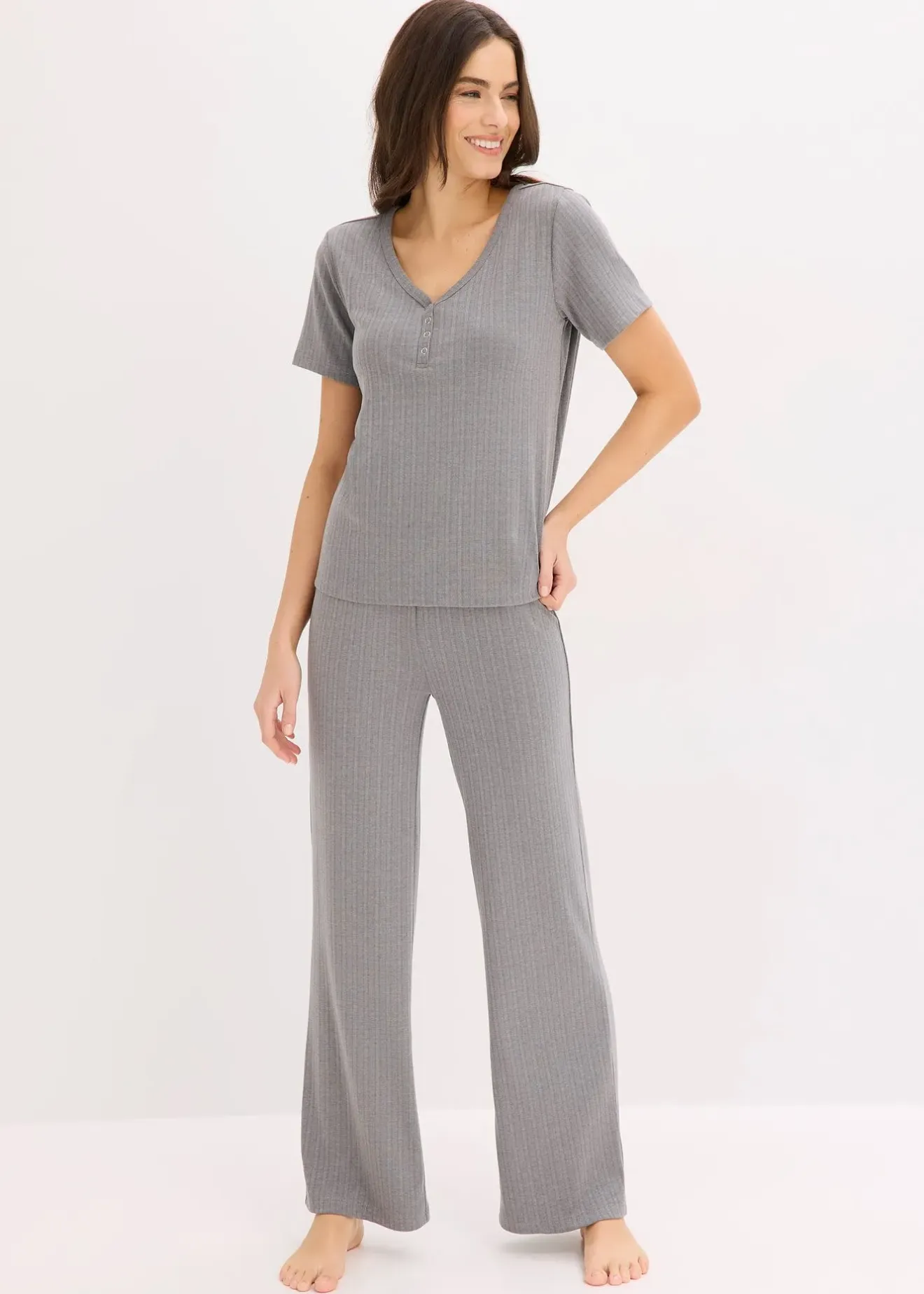 bonprix Ensemble d’intérieur en matière côtelée|Femme Homewear|Lingerie Nuit