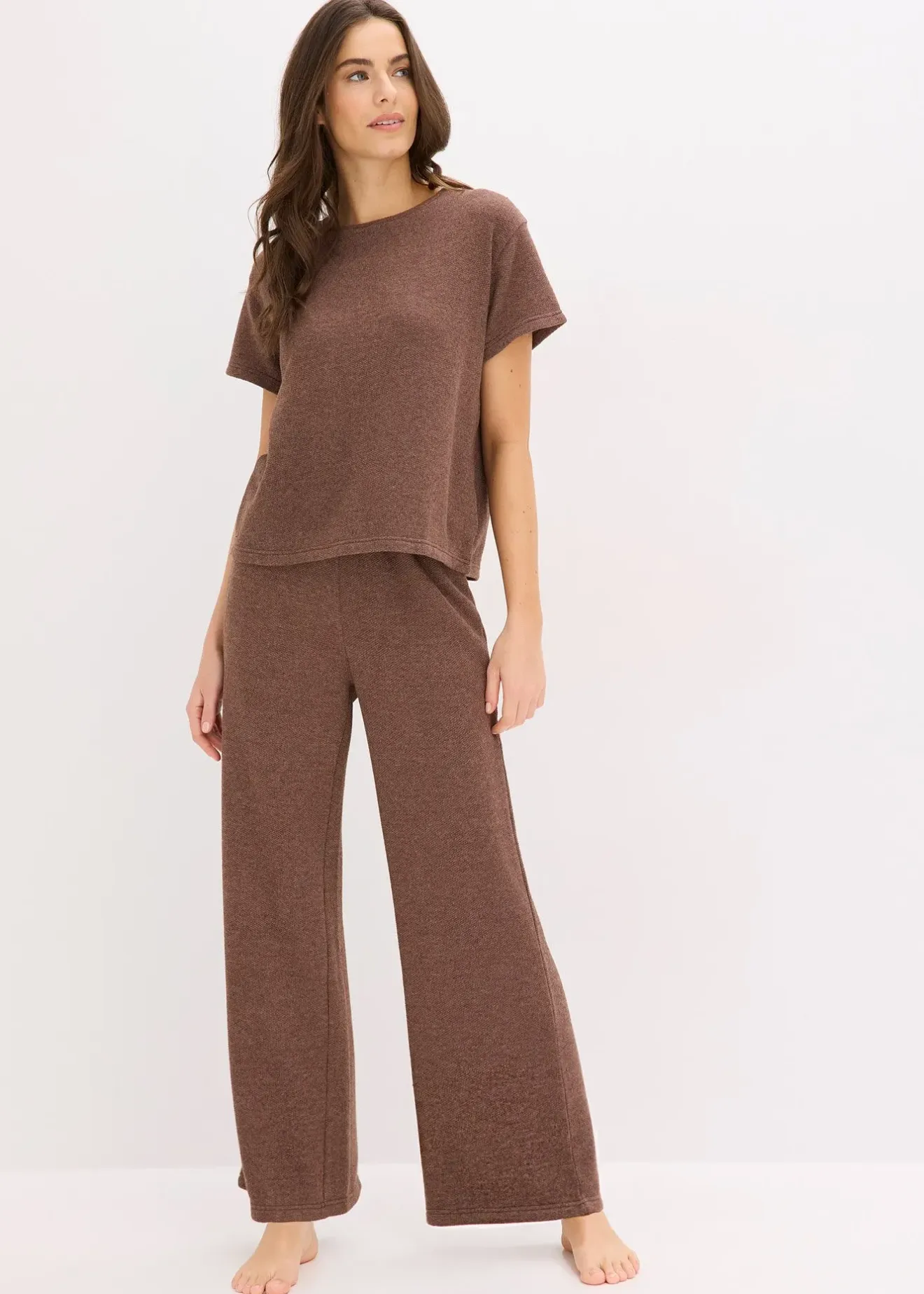 bonprix Ensemble d’intérieur en matière douce et texturée|Femme Homewear|Lingerie Nuit