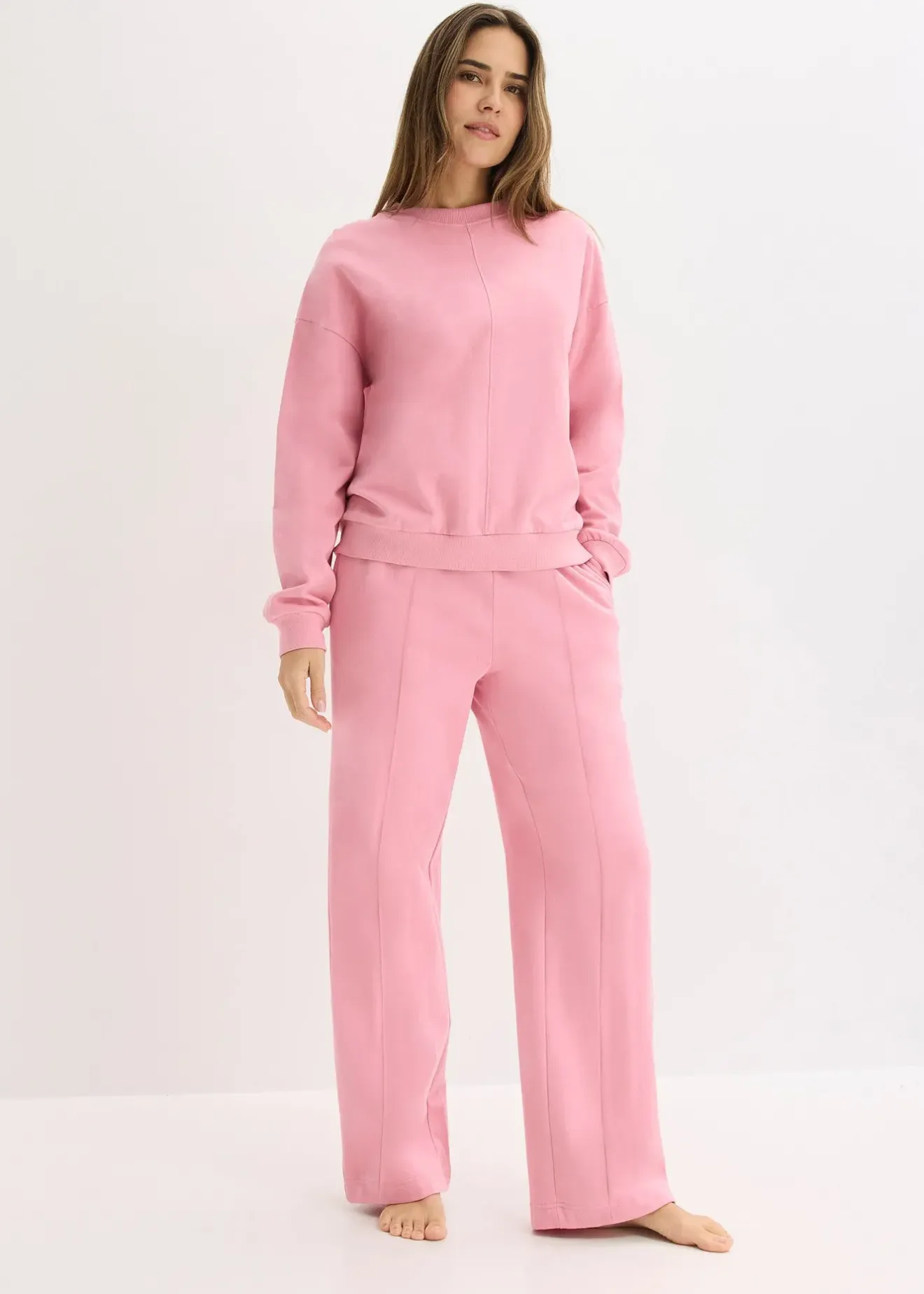 Femme bonprix Homewear|Lingerie Nuit|Ensemble d’intérieur en sweat avec haut raccourci