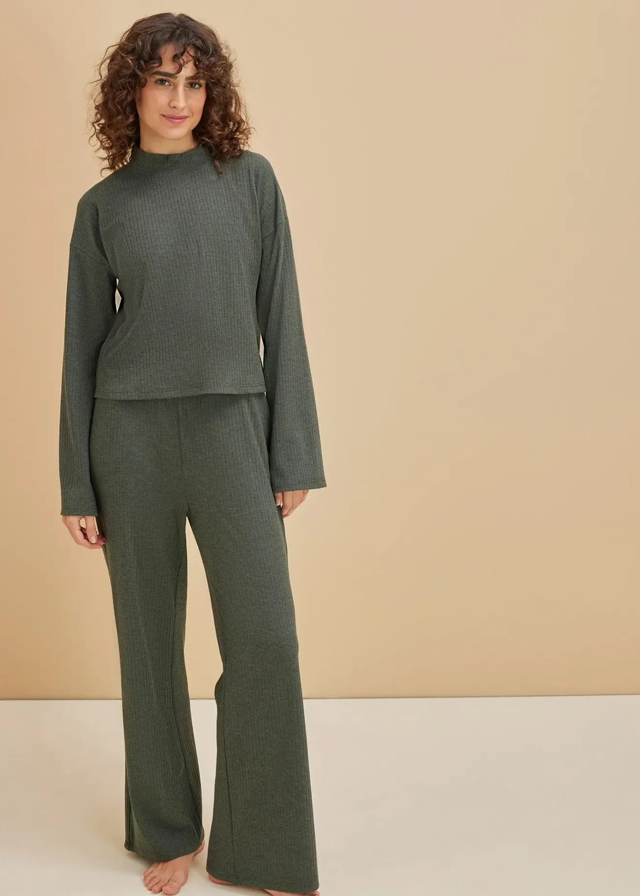 Femme bonprix Homewear|Lingerie Nuit|Ensemble d'intérieur oversize en tissu côtelé doux