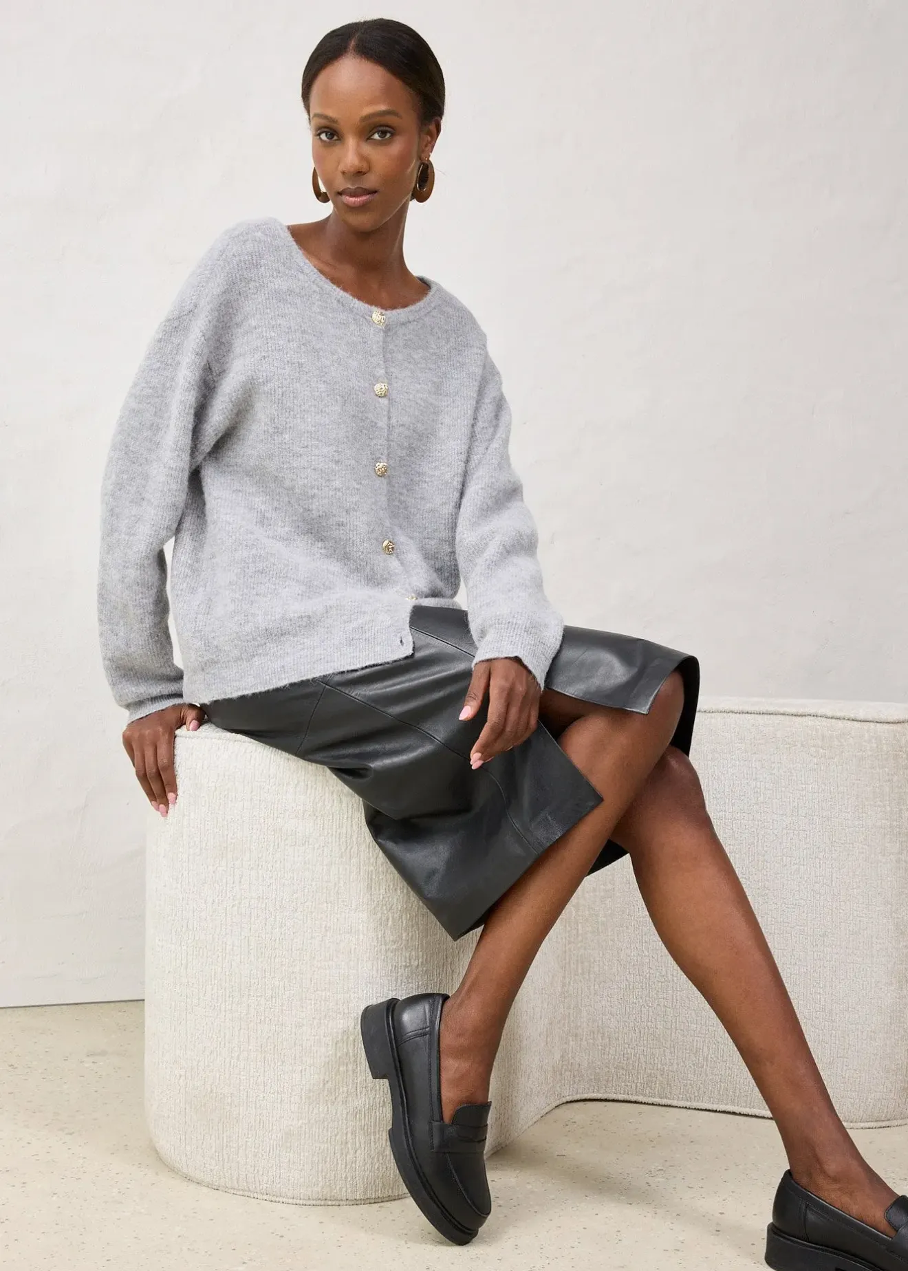 Femme bonprix Maille|Premium|Gilet chaud en maille en alpaga mélangé