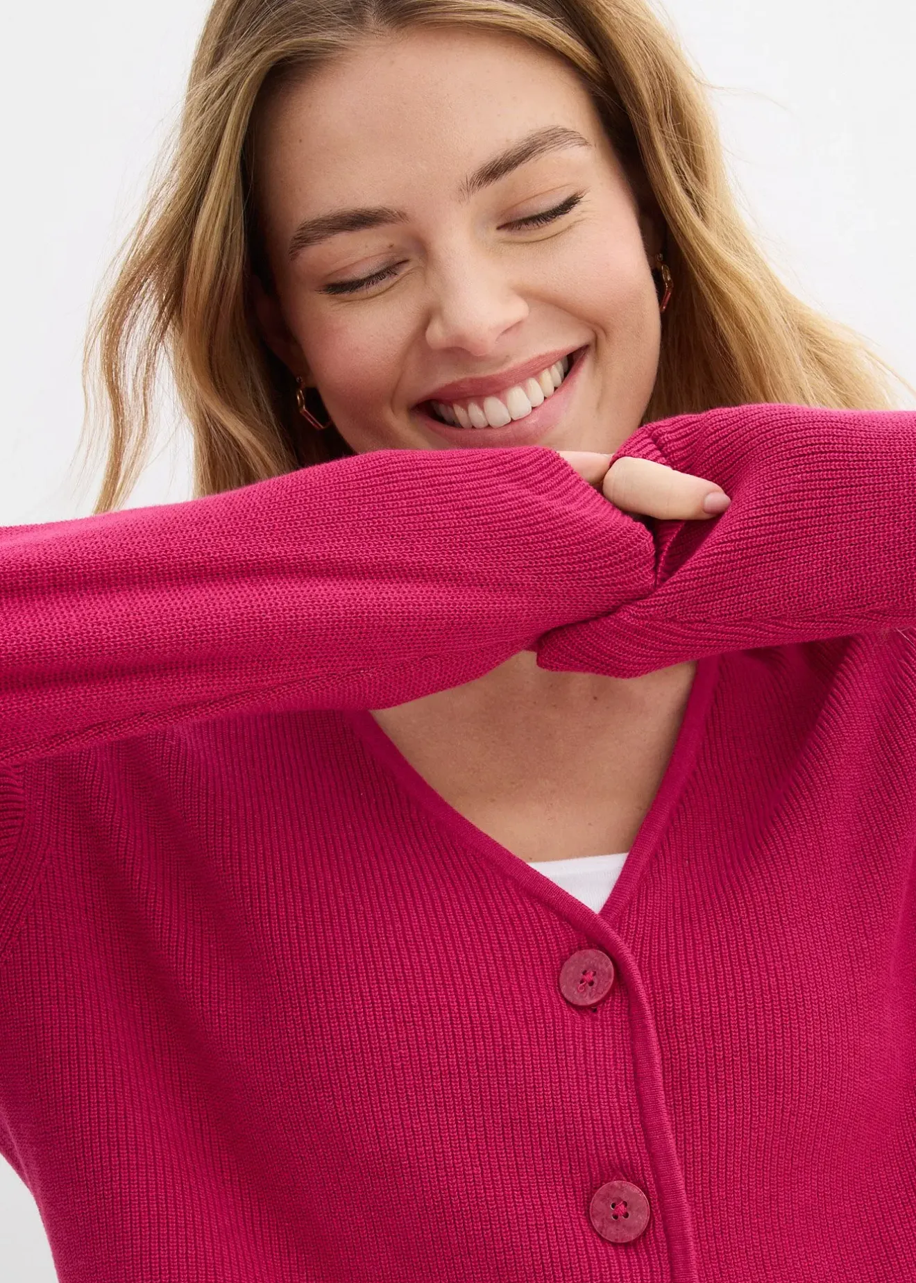 bonprix Gilet court en maille 100% coton|Femme Maille|Basiques