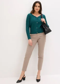 bonprix Gilet court en maille ajourée|Femme Maille|Pulls & Gilets