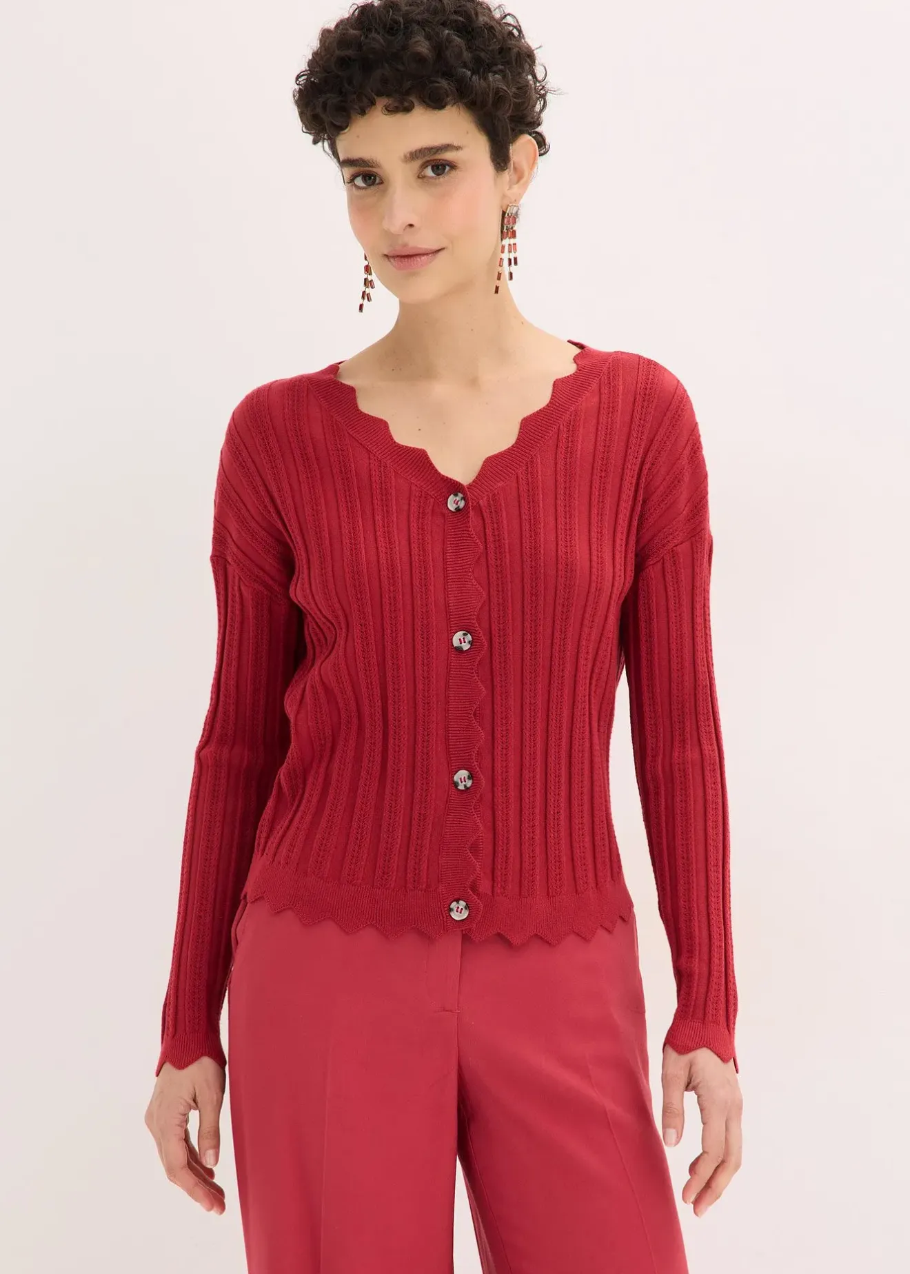 bonprix Gilet court en maille ajourée|Femme Maille|Pulls & Gilets