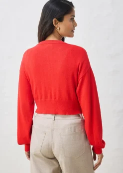 Femme bonprix Maille|Premium|Gilet court en maille coton et soie