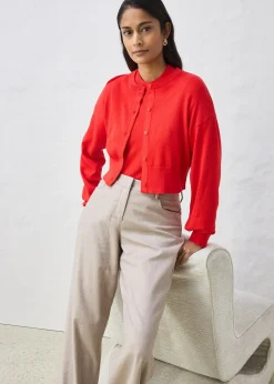 Femme bonprix Maille|Premium|Gilet court en maille coton et soie