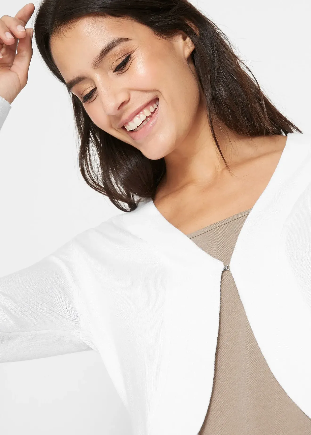 Femme bonprix Maille|Pulls & Gilets|Gilet court en maille de viscose mélangée