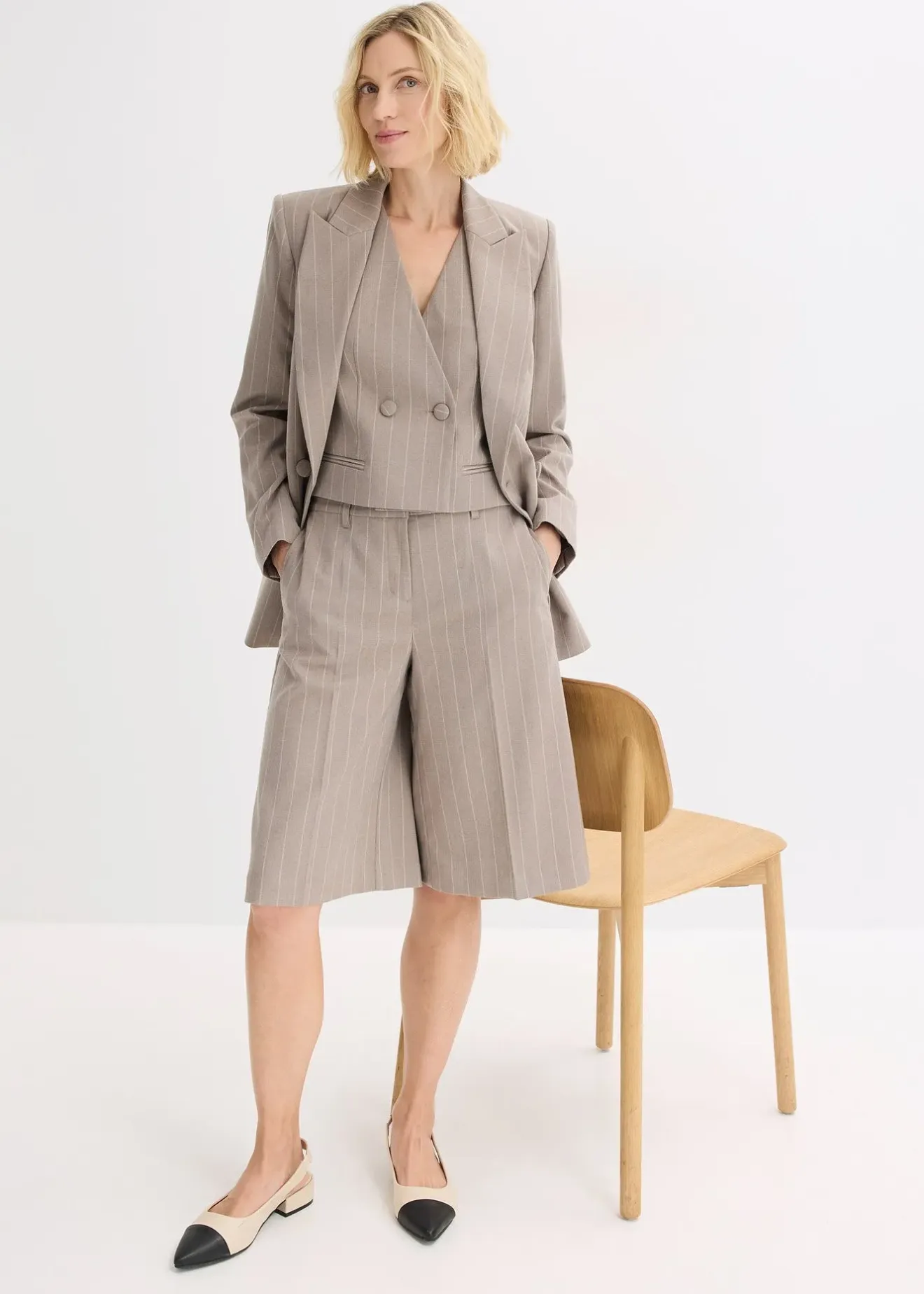 Femme bonprix Vestes & Manteaux|Gilet de costume à rayures tennis