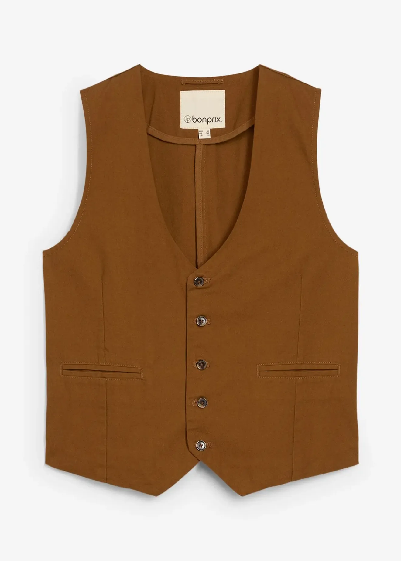 bonprix Gilet de costume en toile de coton|Homme Vestes