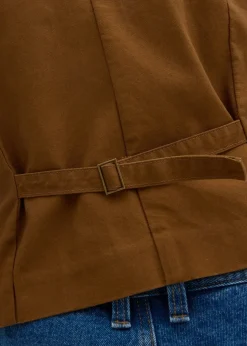 bonprix Gilet de costume en toile de coton|Homme Vestes