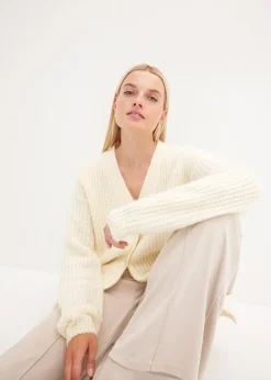 bonprix Gilet doux en grosse maille de laine mélangée|Femme Maille|Pulls & Gilets