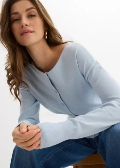 bonprix Gilet en fine maille à col rond|Femme Maille|Pulls & Gilets