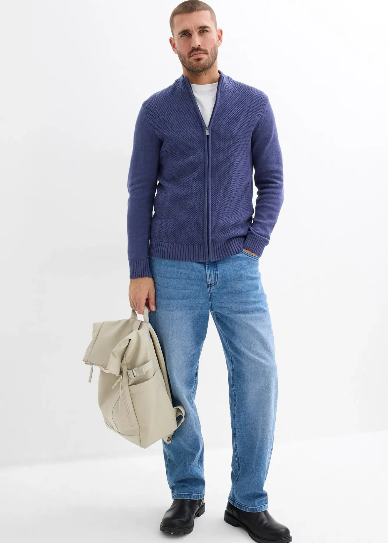 bonprix Gilet en fine maille 100% coton|Homme Pulls & Gilets