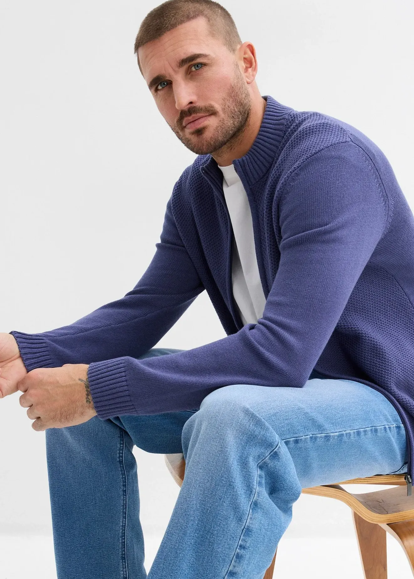 bonprix Gilet en fine maille 100% coton|Homme Pulls & Gilets