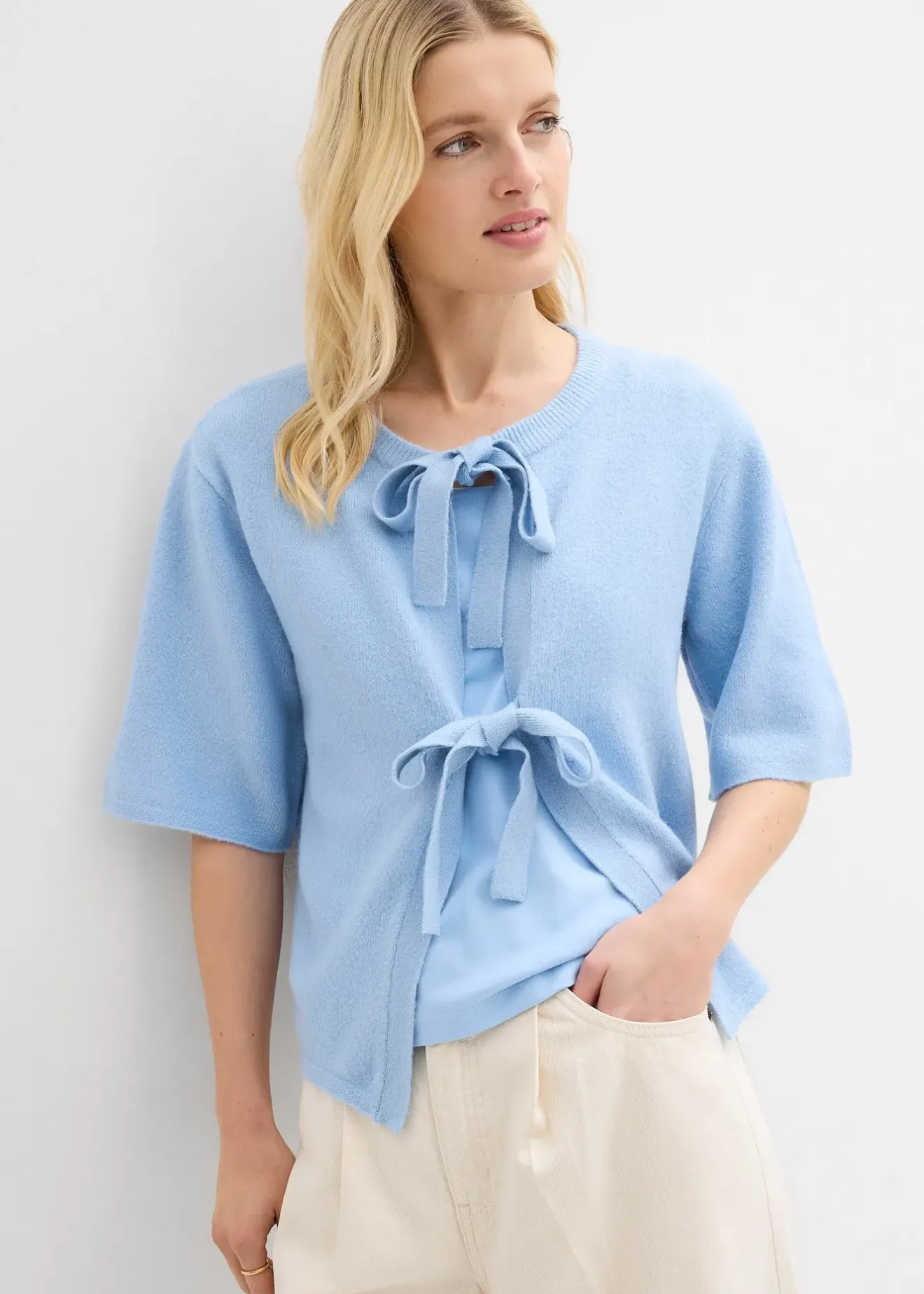 bonprix Gilet en fine maille à nouettes|Femme Maille|Pulls & Gilets