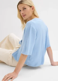 bonprix Gilet en fine maille à nouettes|Femme Maille|Pulls & Gilets