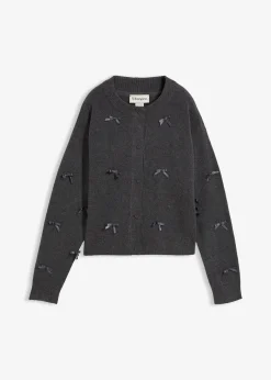 Femme bonprix Maille|Pulls & Gilets|Gilet en fine maille avec petits nœuds