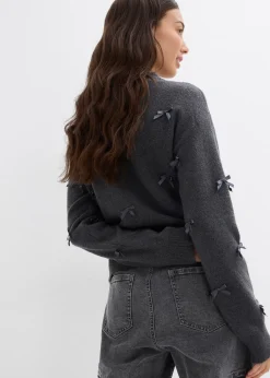 Femme bonprix Maille|Pulls & Gilets|Gilet en fine maille avec petits nœuds