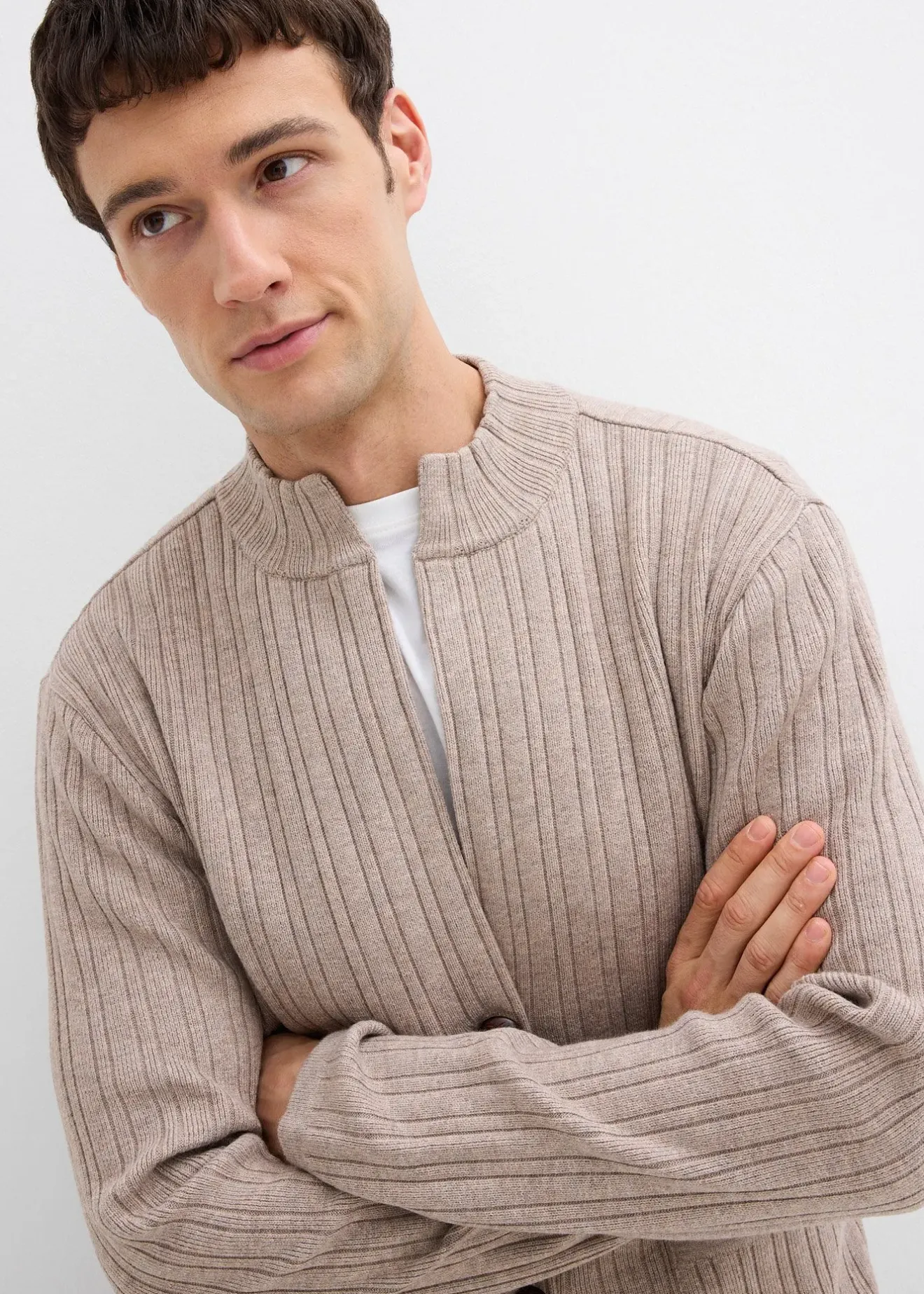 bonprix Gilet en fine maille côtelée|Homme Pulls & Gilets