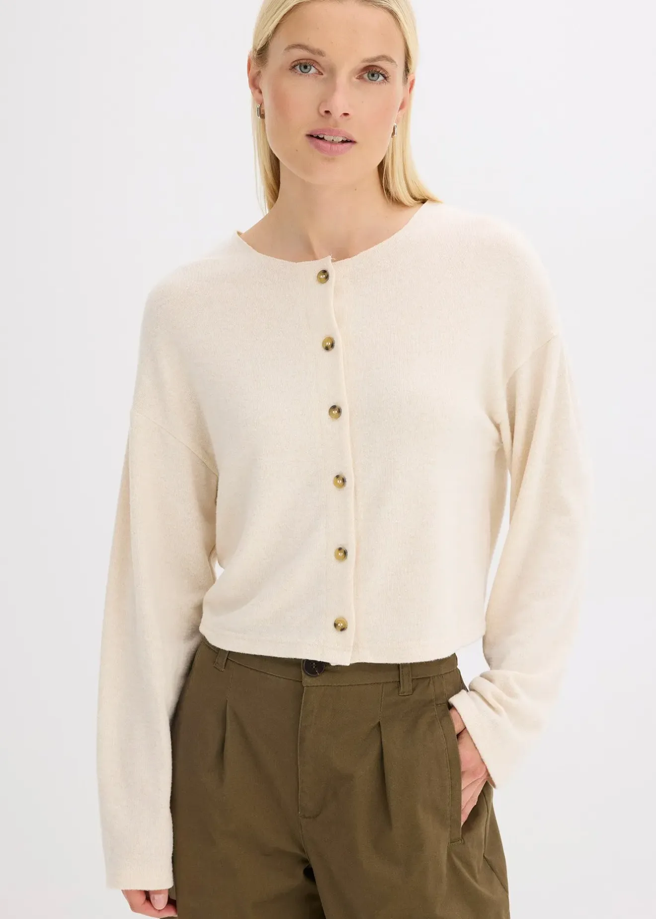 bonprix Gilet en fine maille côtelée|Femme Maille|Pulls & Gilets