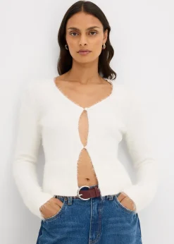 bonprix Gilet en fine maille poilue|Femme Maille|Pulls & Gilets