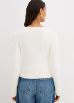 bonprix Gilet en fine maille poilue|Femme Maille|Pulls & Gilets