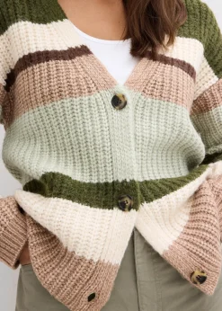 Femme bonprix Maille|Pulls & Gilets|Gilet en grosse maille à dégradé de couleurs