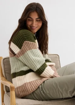 Femme bonprix Maille|Pulls & Gilets|Gilet en grosse maille à dégradé de couleurs