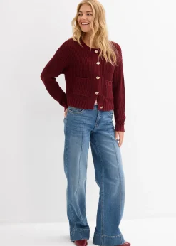 Femme bonprix Maille|Pulls & Gilets|Gilet en grosse maille avec boutons martelés