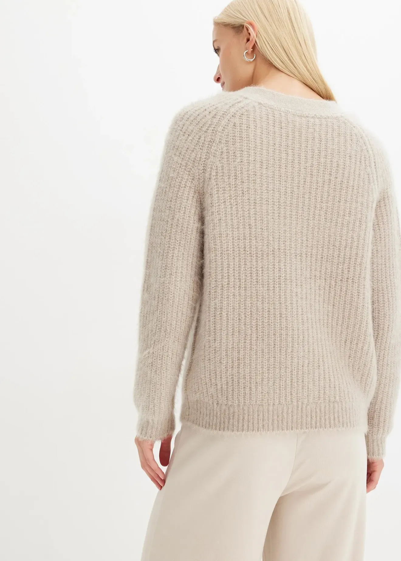 bonprix Gilet en grosse maille côtelée brillante|Femme Maille|Pulls & Gilets