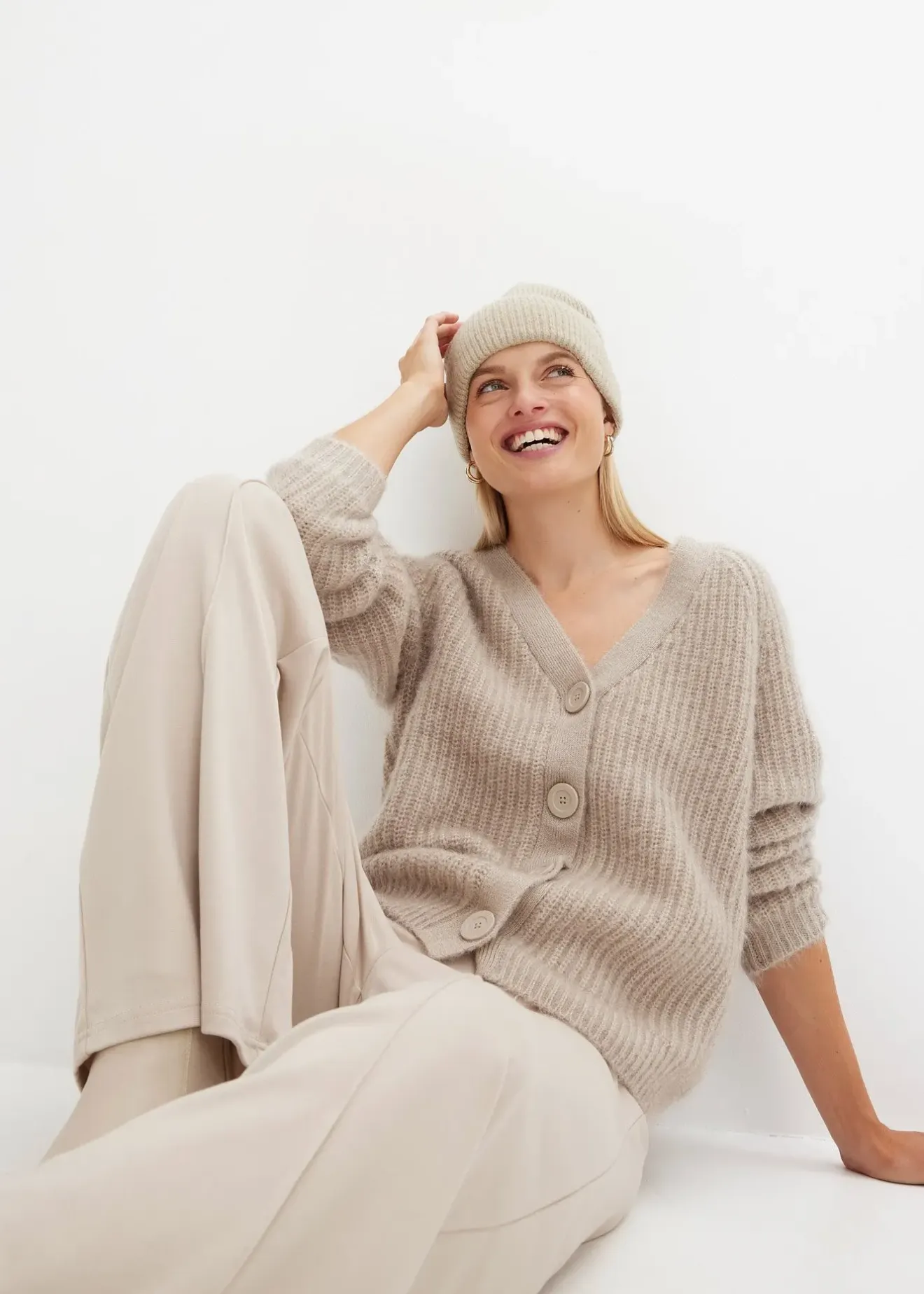 bonprix Gilet en grosse maille côtelée brillante|Femme Maille|Pulls & Gilets