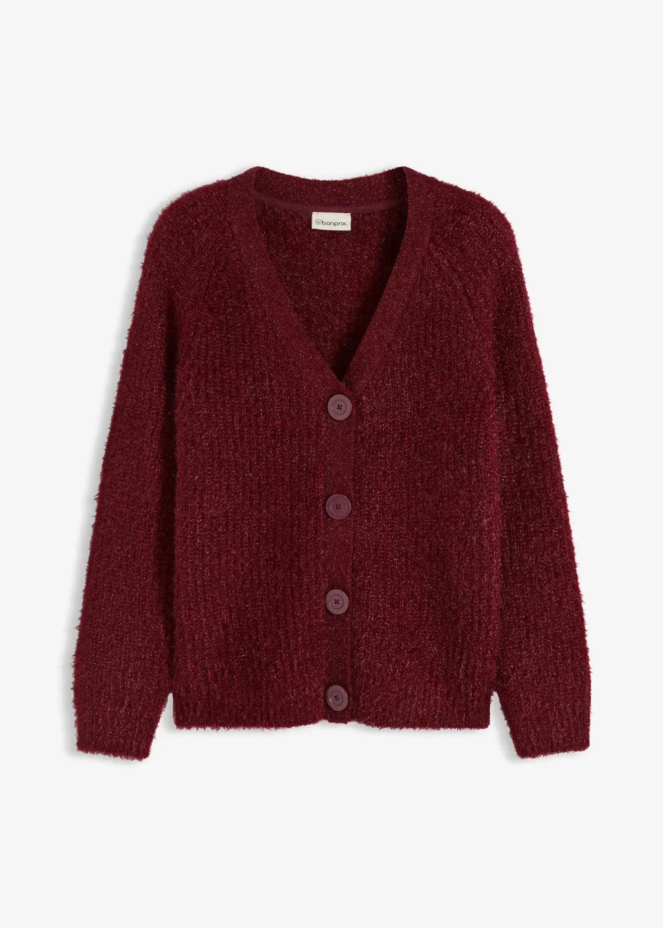 Femme bonprix Maille|Pulls & Gilets|Gilet en grosse maille côtelée brillante