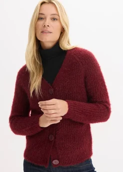 Femme bonprix Maille|Pulls & Gilets|Gilet en grosse maille côtelée brillante