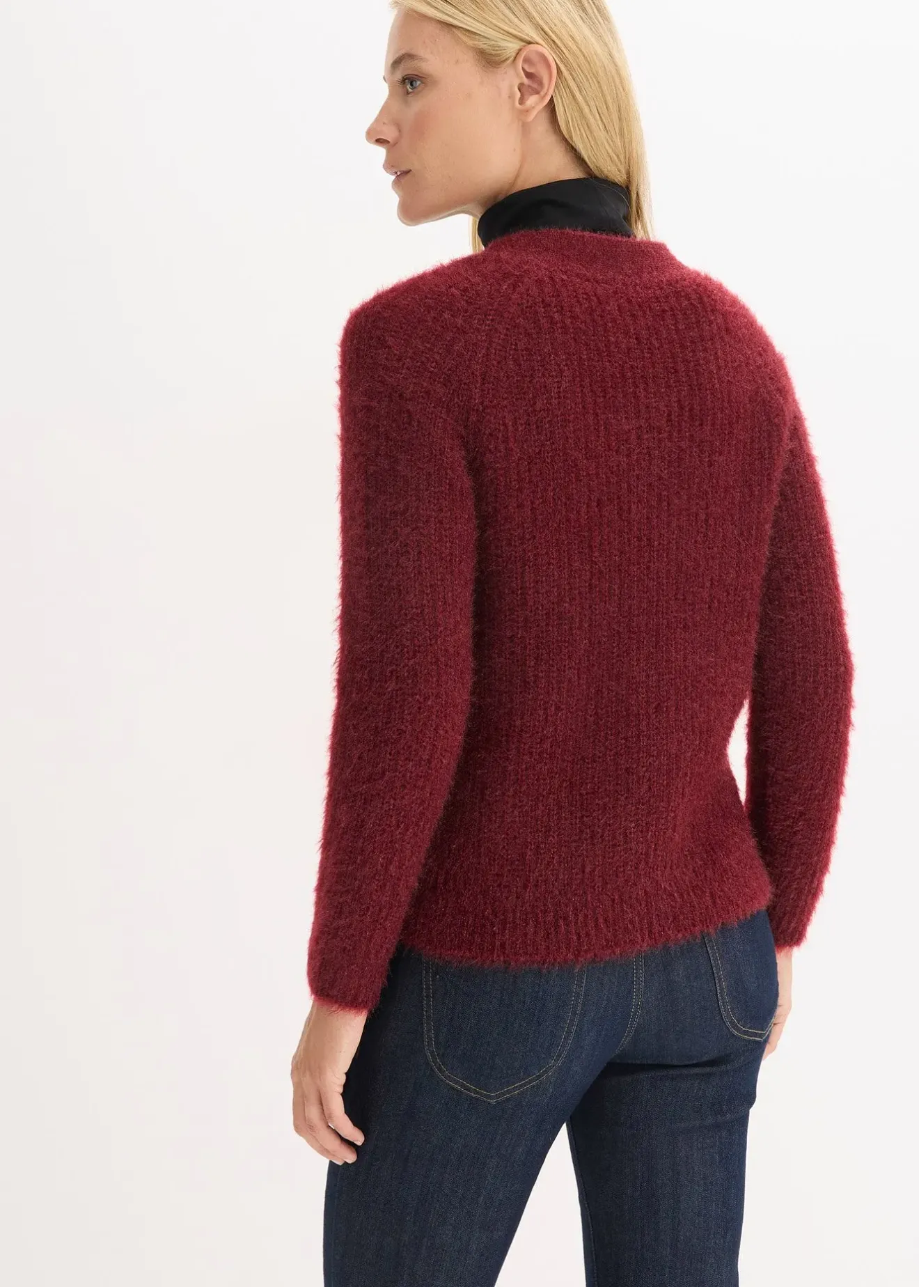 Femme bonprix Maille|Pulls & Gilets|Gilet en grosse maille côtelée brillante