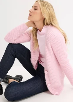 bonprix Gilet en grosse maille côtelée brillante|Femme Maille|Pulls & Gilets