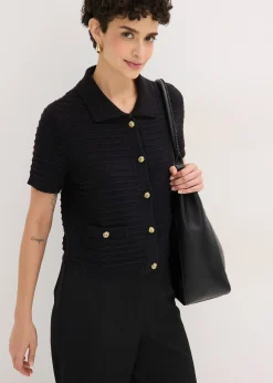 bonprix Gilet en maille à boutons décoratifs|Femme Maille|Pulls & Gilets