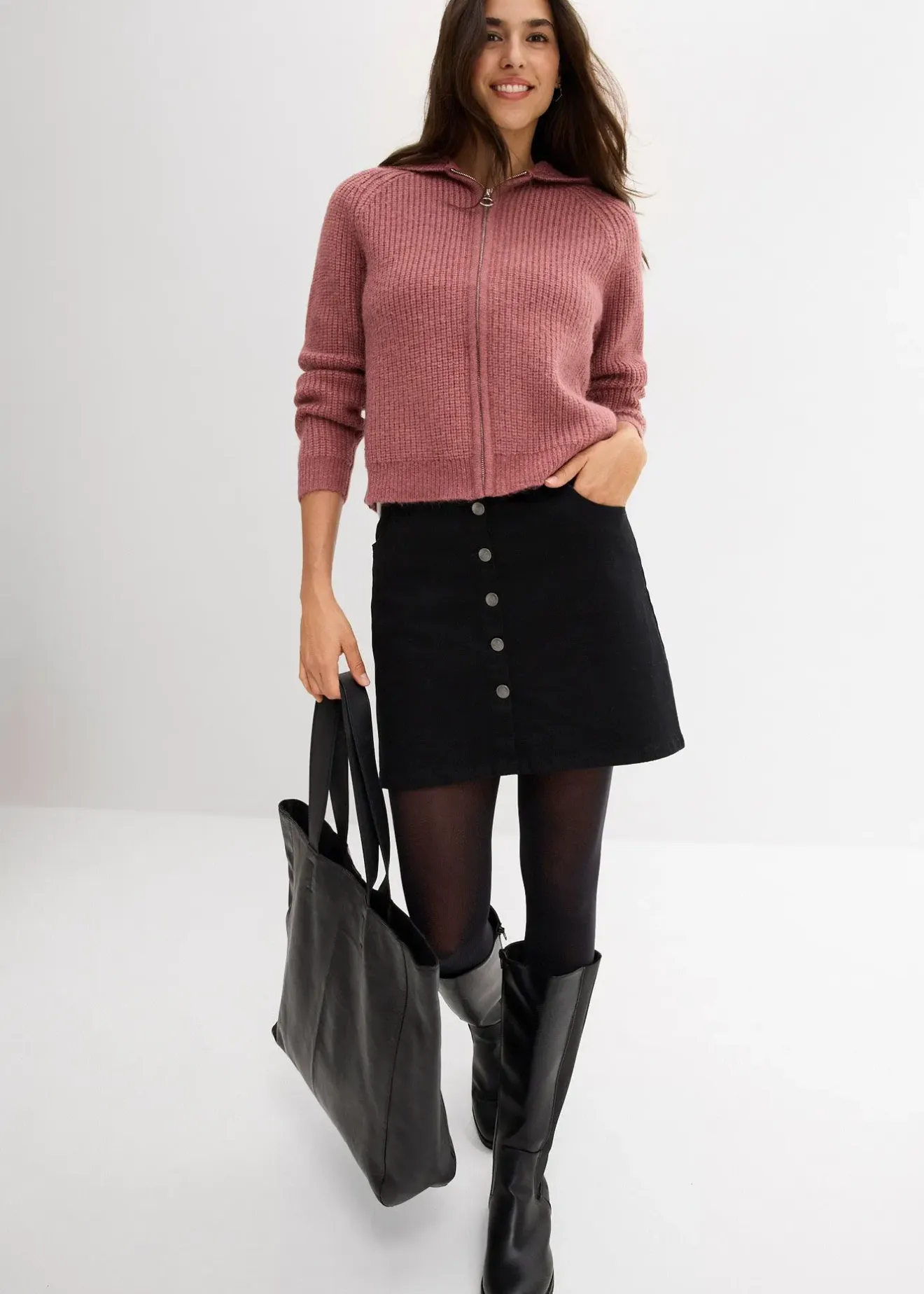 bonprix Gilet en maille à capuche|Femme Maille|Pulls & Gilets