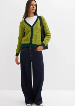 bonprix Gilet en maille 100% coton|Femme Maille|Pulls & Gilets