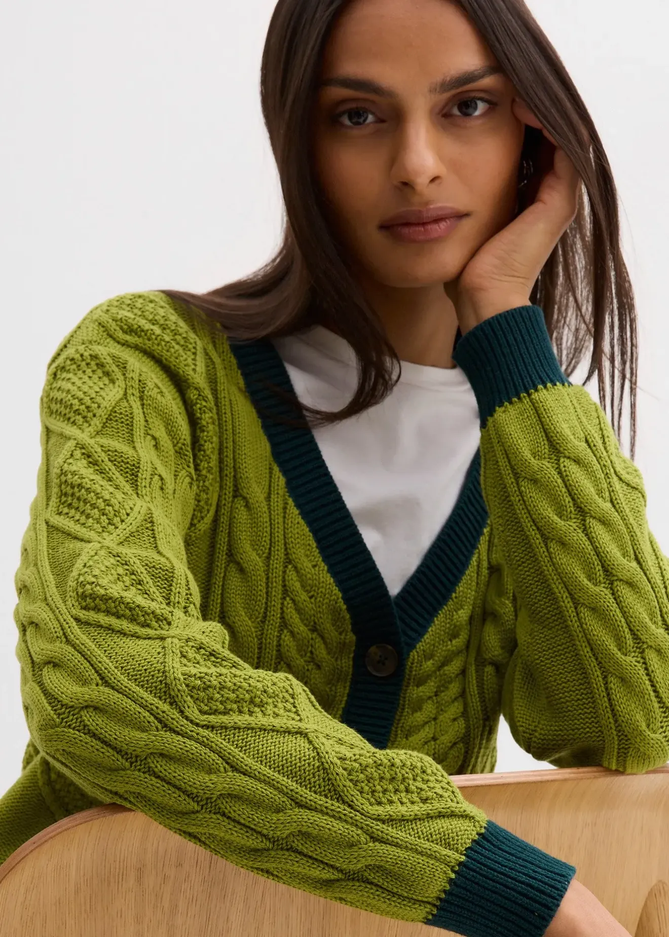 bonprix Gilet en maille 100% coton|Femme Maille|Pulls & Gilets