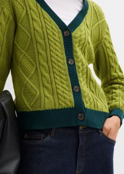 bonprix Gilet en maille 100% coton|Femme Maille|Pulls & Gilets